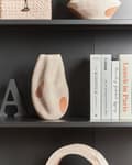 Miniatyrbild 2 av 6: Blomvas Ljus Beige Stengods Abstrakt Prickig Inomhus Dekoration Modern Design Vattentät
