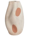 Miniatyrbild 1 av 6: Blomvas Ljus Beige Stengods Abstrakt Prickig Inomhus Dekoration Modern Design Vattentät