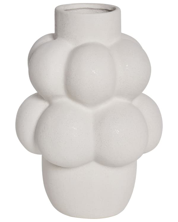 Blomstervase Hvit Steintøy Innendørs Dekorasjon Stykke Moderne Design Vanntett
