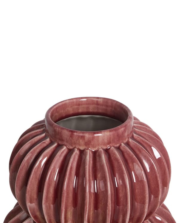 Blomstervase Rød Steintøy 28 cm Moderne design Vanntett Dekorasjon Innendørs