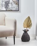 Miniatyrbilde 2 av 7: Blomstervase Svart Steintøy 31 cm Moderne og minimalistisk design Vanntett Dekorasjon Innendørs