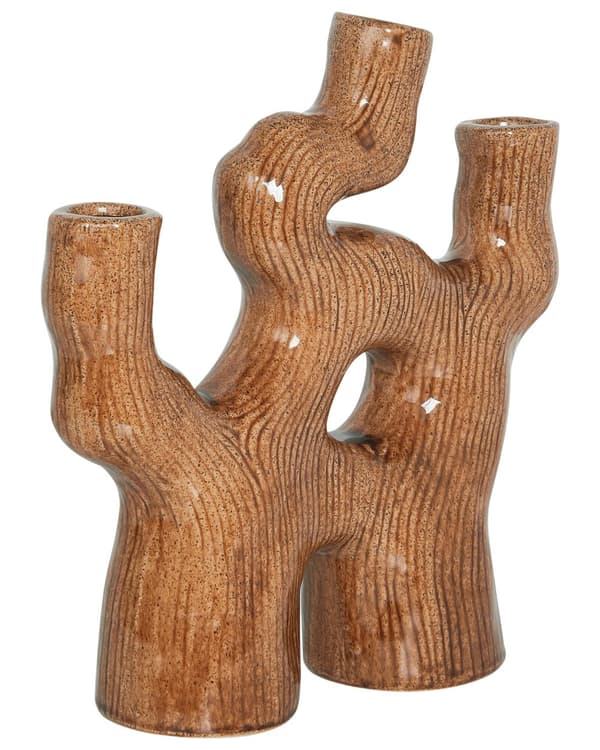 Blomstervase Brun Steintøy Innendørs Dekorasjon Stykke Moderne Design Vanntett