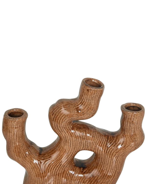 Blomstervase Brun Steintøy Innendørs Dekorasjon Stykke Moderne Design Vanntett