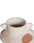Miniatyrbilde 5 av 6: Blomstervase Beige Steintøy 19 cm Abstrakte prikker Moderne design Vanntett Dekorasjon Innendørs