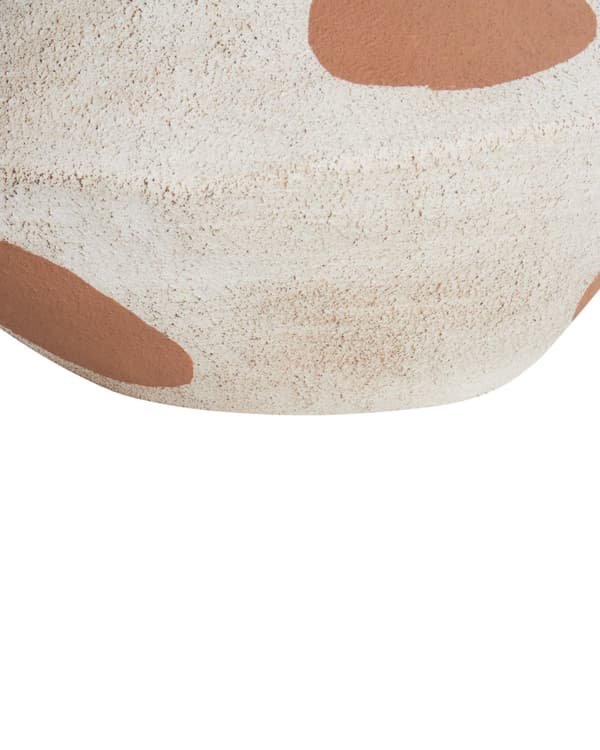 Blomstervase Beige Steintøy 19 cm Abstrakte prikker Moderne design Vanntett Dekorasjon Innendørs