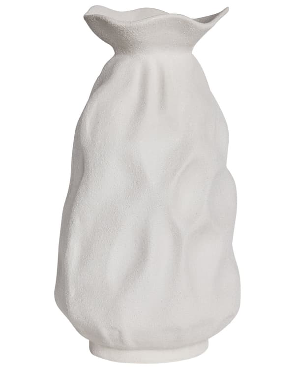 Blomstervase Hvit Steintøy 40 cm Moderne og minimalistisk design Vanntett Dekorasjon Innendørs