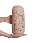 Miniatyrbilde 4 av 6: Blomstervase Sandbeige Steintøy 33 cm Abstrakt motiv Moderne design Vanntett Dekorasjon Innendørs