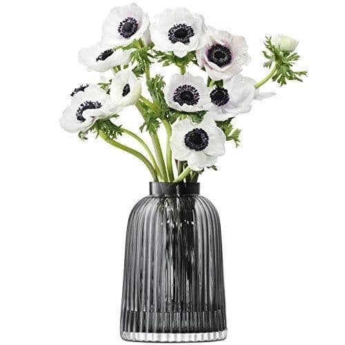 Plisserad vas - LSA INTERNATIONAL - G1399-20-847 - Höjd 20 cm - Färg Grå - Designerglas
