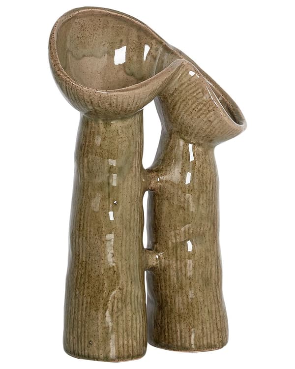 Blomstervase Grøn stentøj 28 cm Vandtæt Abstrakt form Moderne design Dekoration Interiør Vase