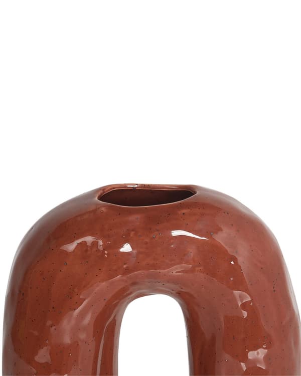 Blomstervase Brun stentøj 29 cm Vandtæt Abstrakt form Moderne design Dekoration Interiør Vase