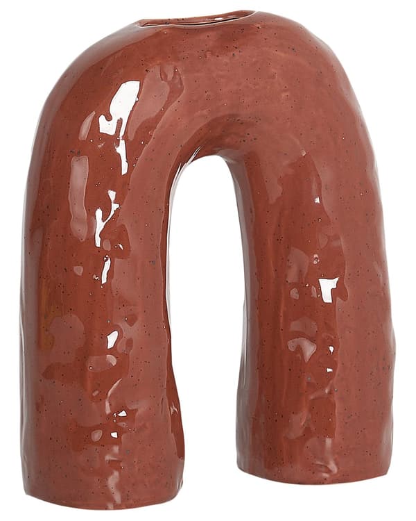 Blomstervase Brun stentøj 29 cm Vandtæt Abstrakt form Moderne design Dekoration Interiør Vase