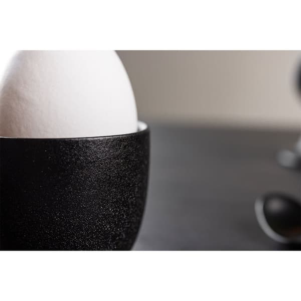 2 x WabiSabi eggeglass sterk porselen svart.