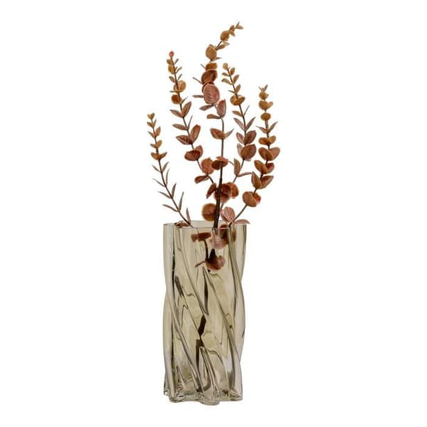 Rökt grönblåst glasvas ø 125 x 25 cm
