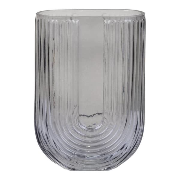 Rökt glasvas U-form 13x6x19 cm