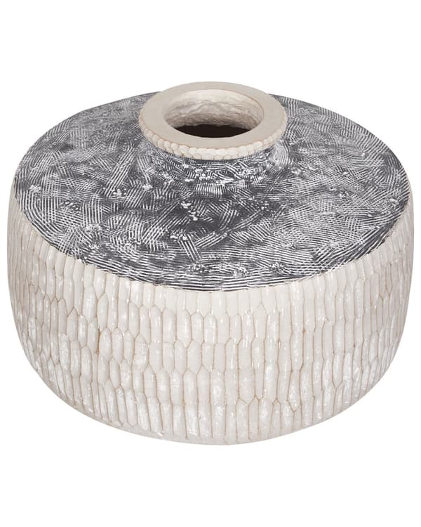 Blomstervase beige og grå udendørs indendørs krukke traditionel boho stil til planter og blomster