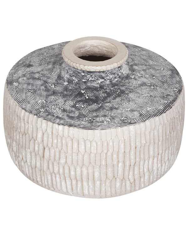 Blomvas Beige och Grå Utomhus Inomhus Blomkruka Traditionell Boho Vas Blomstervas