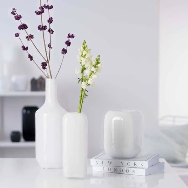 Vas - LEONARDO - Milano - 20 cm - Glas - Vit - Modern Design