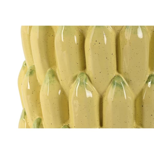 Vase Home ESPRIT Gul Keramik Stentøj Tropisk 25 x 25 x 38 cm