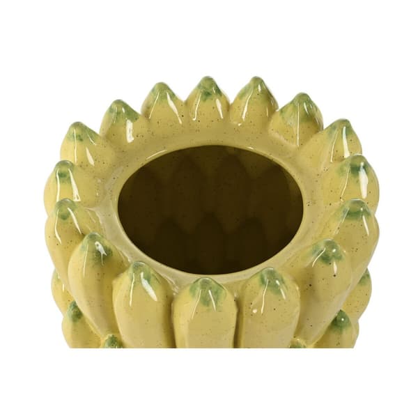 Vase Home ESPRIT Gul Keramik Stentøj Tropisk 25 x 25 x 38 cm