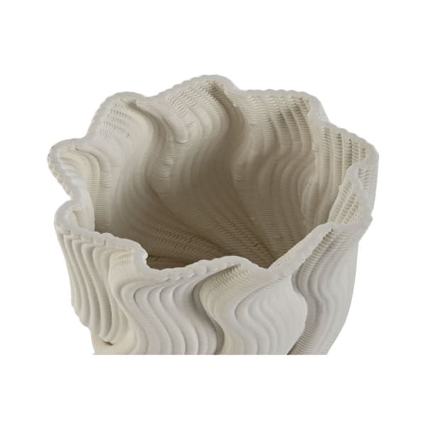 Vase Home ESPRIT Hvid Stentøj Moderne 14 x 14 x 19 cm