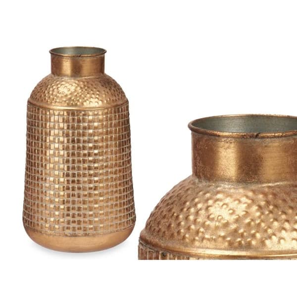 Vas Gyllene Metall 22,5 x 39,5 x 22,5 cm (4 antal) Med relief