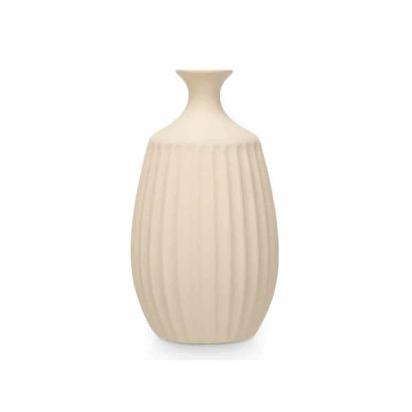 Vas Beige Keramik 21 x 39 x 21 cm (2 antal) Ränder