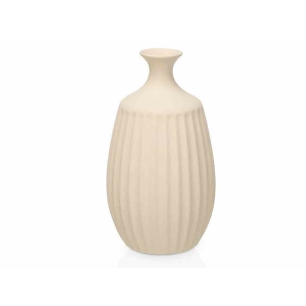 Vas Beige Keramik 21 x 39 x 21 cm (2 antal) Ränder
