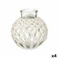 Miniatyrbild 1 av 3: Vas Vit Tyg Glas 25 x 26,5 x 25 cm (4 antal) Makramé