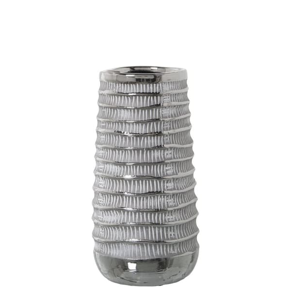 Vas Alexandra House Living Vit Silvrig Keramik 13 x 25 cm