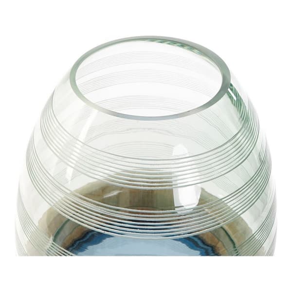 Vase DKD Home Decor Blå Mint Træ Krystal Moderne (21 x 21 x 43 cm)