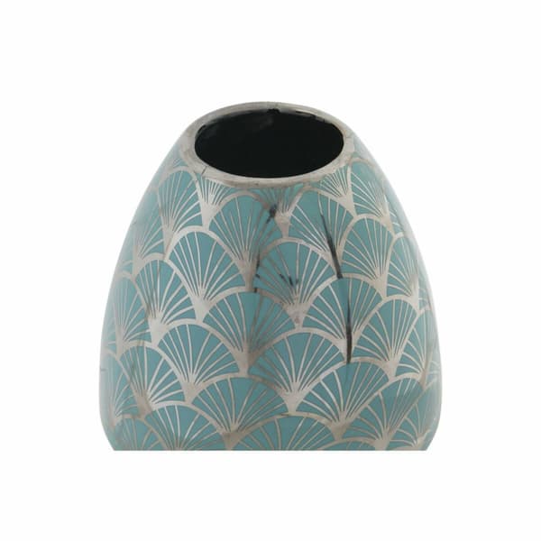 Vase DKD Home Decor Porcelæn Turkisblå Orientalsk Chromsalt 16 x 16 x 18 cm