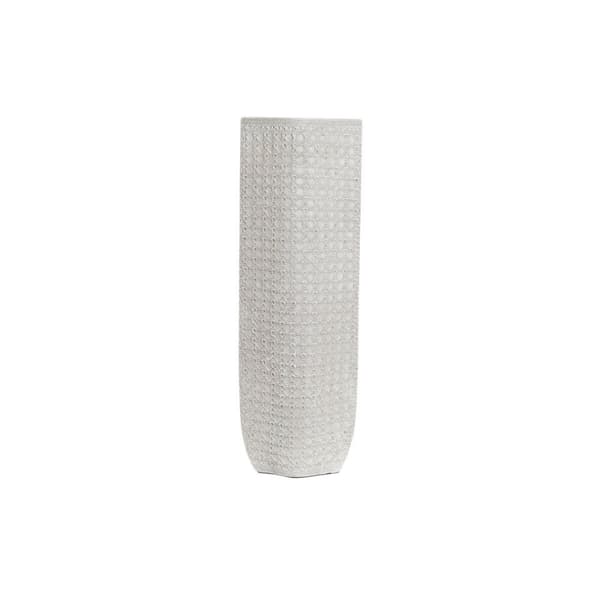 Vase DKD Home Decor 20 x 12 x 58 cm Hvid Harpiks Moderne