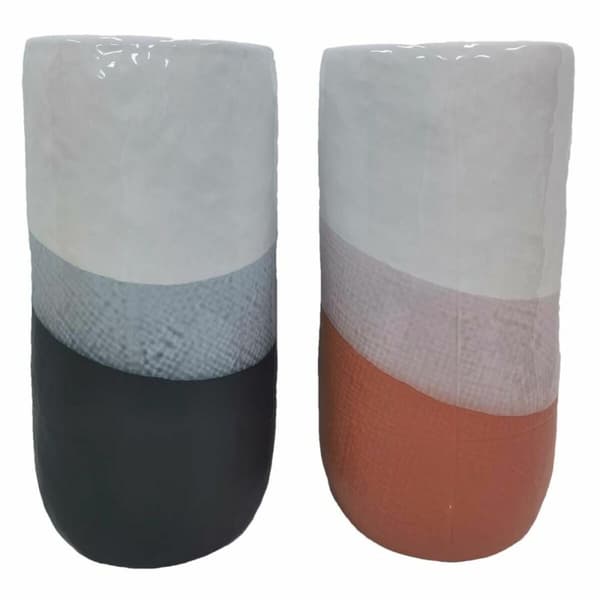 Vase DKD Home Decor Tricolour 13 x 13 x 25 cm Dolomite (2 enheder)