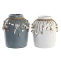 Miniatyrbillede 1 af 3: Vase DKD Home Decor Blå Hvid Bambus Muslinger 20 x 20 x 26 cm (2 enheder)