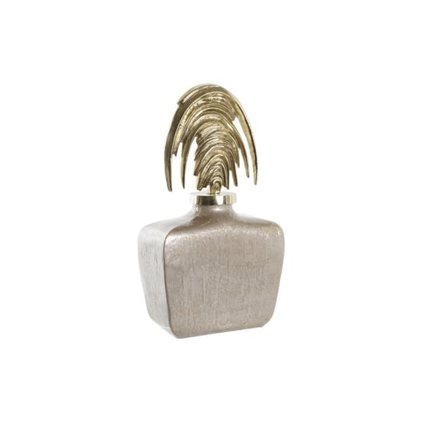 Vase DKD Home Decor Krystal Beige Gylden Aluminium (28 x 11 x 45 cm)
