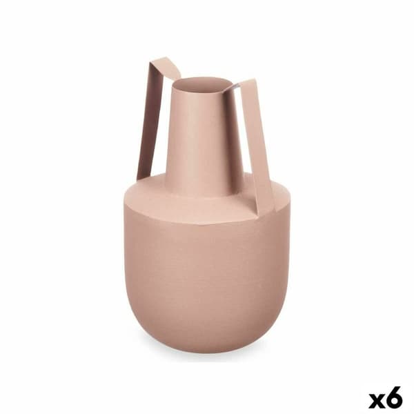 Vase Med håndtag Sand Stål 14 cm (6 enheder)