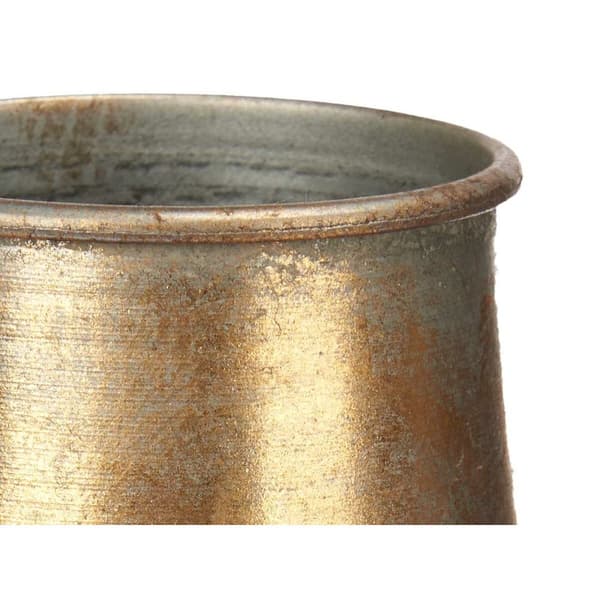 Vase Gylden Metal 21 x 44 x 21 cm (4 enheder) Med relief
