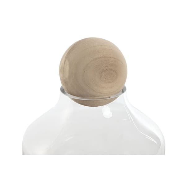 Vase Home ESPRIT Gennemsigtig Natur Træ Krystal 18 x 18 x 24 cm