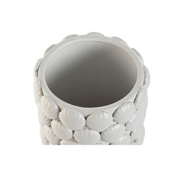 Vase Home ESPRIT Hvid Stentøj Middelhavet 16,5 x 16,5 x 38,5 cm
