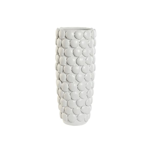 Vase Home ESPRIT Hvid Stentøj Middelhavet 16,5 x 16,5 x 38,5 cm