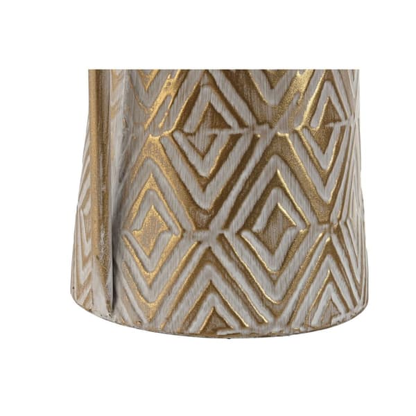 Vase Home ESPRIT Hvid Gylden Metal Moderne 19,5 X 19,5 X 53 cm