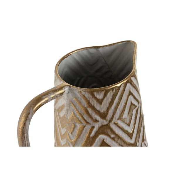 Vase Home ESPRIT Hvid Gylden Metal Moderne 19,5 X 19,5 X 53 cm
