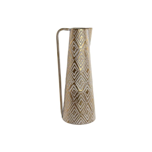 Vase Home ESPRIT Hvid Gylden Metal Moderne 19,5 X 19,5 X 53 cm