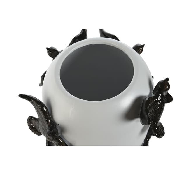 Vase Home ESPRIT Hvid Sort Stentøj Moderne 27 X 27 X 29,5 cm