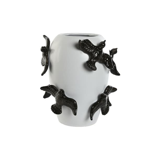 Vase Home ESPRIT Hvid Sort Stentøj Moderne 27 X 27 X 29,5 cm