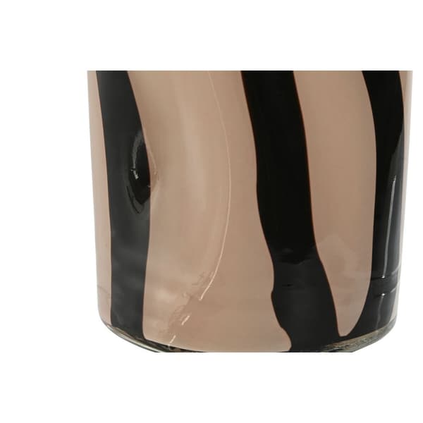 Vase Home ESPRIT Sort Flødefarvet Krystal Moderne 15 x 15 x 29,2 cm