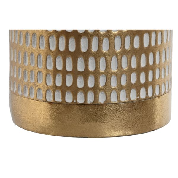 Vase Home ESPRIT Hvid Gylden Metal Moderne 14,5 X 14,5 X 82 cm
