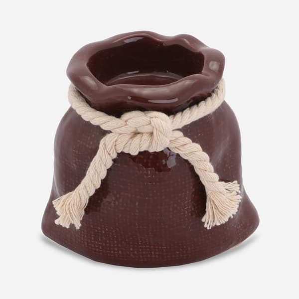 Mini-Sakwa keramik lysestage, brun