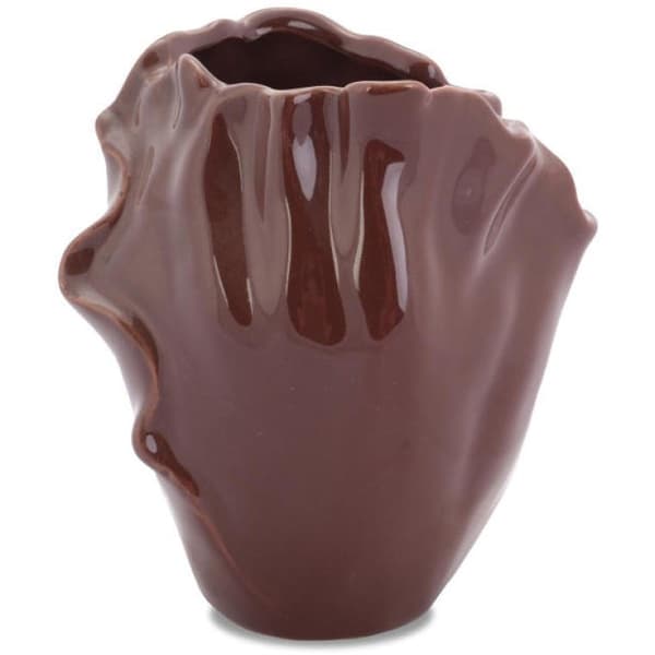 Brown Floral Plaster keramik vase med skridsikre puder