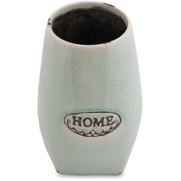 Keramikvas, 18 cm hög, i vintagestil, mintfärgad Home